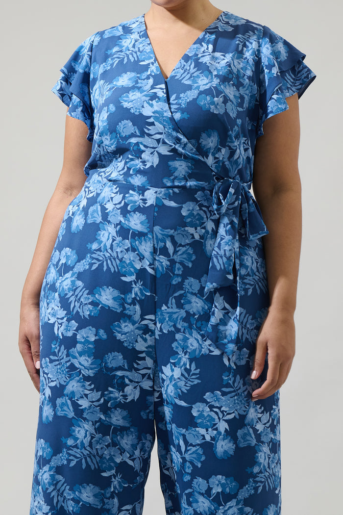 Bary Floral Tiley Wide Leg Jumpsuit Curve