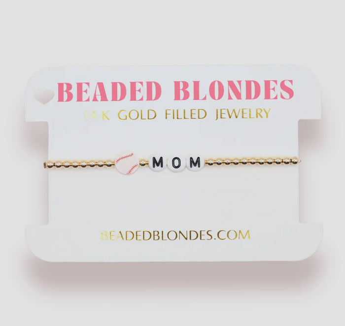 Beaded Blondes Baseball Mom Bracelet-Standard
