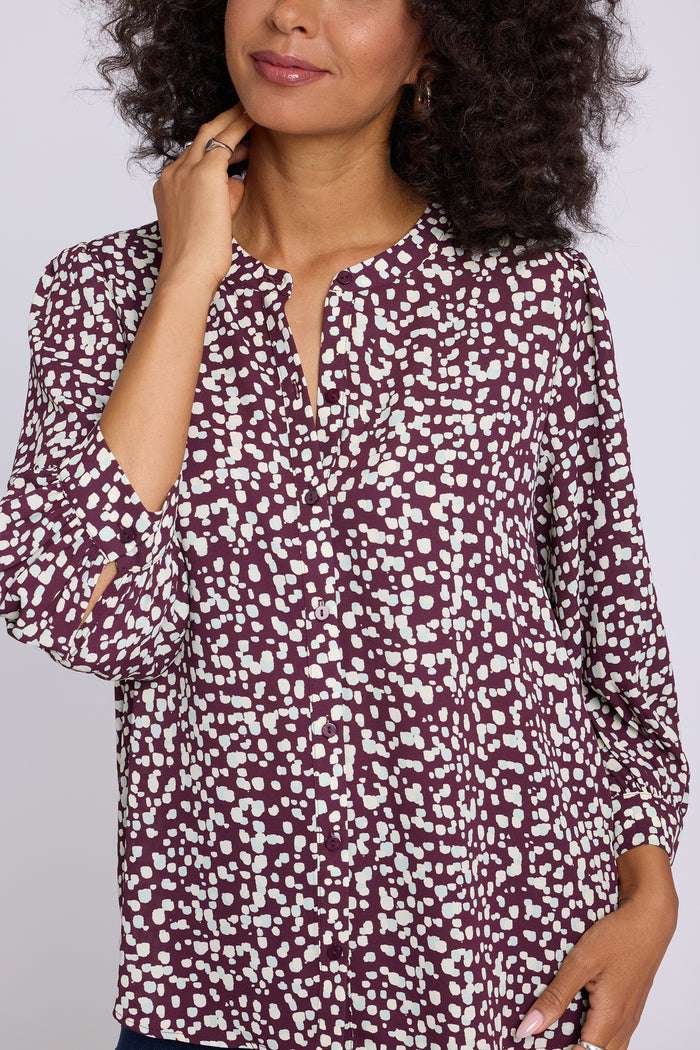 Bonnie Blouse - Random Dots Wine Sorbet
