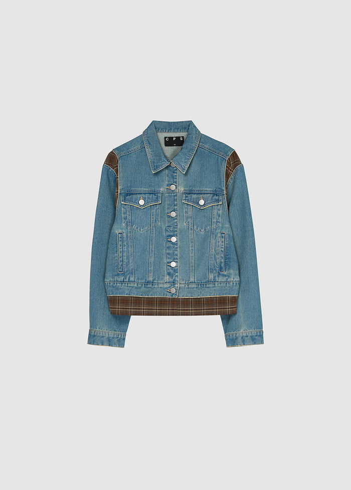 CHECKED DENIM JACKET