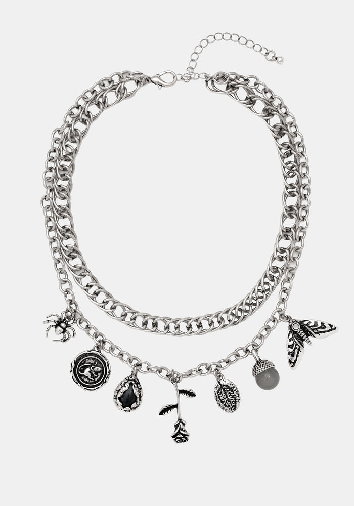Draven Rat & Spider Charm Necklace