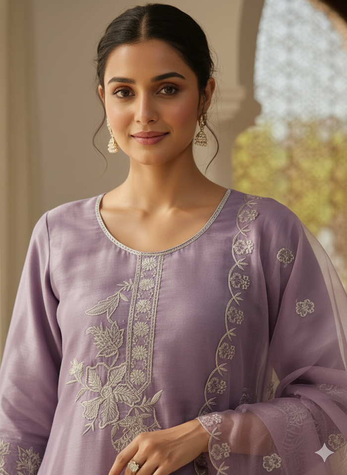 Elegant Embroidered Salwar Suit with Dupatta