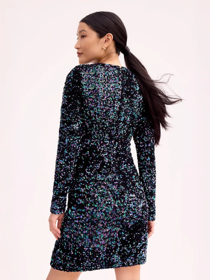 Evie Sequinned Long-Sleeved Mini Dress