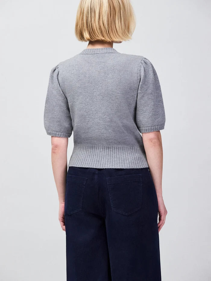 Grey Button Front Cardigan With Wool And Cashmere