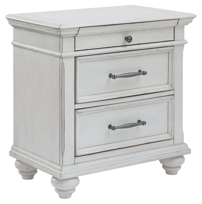 Kanwyn B777-93 Whitewash Three Drawer Night Stand