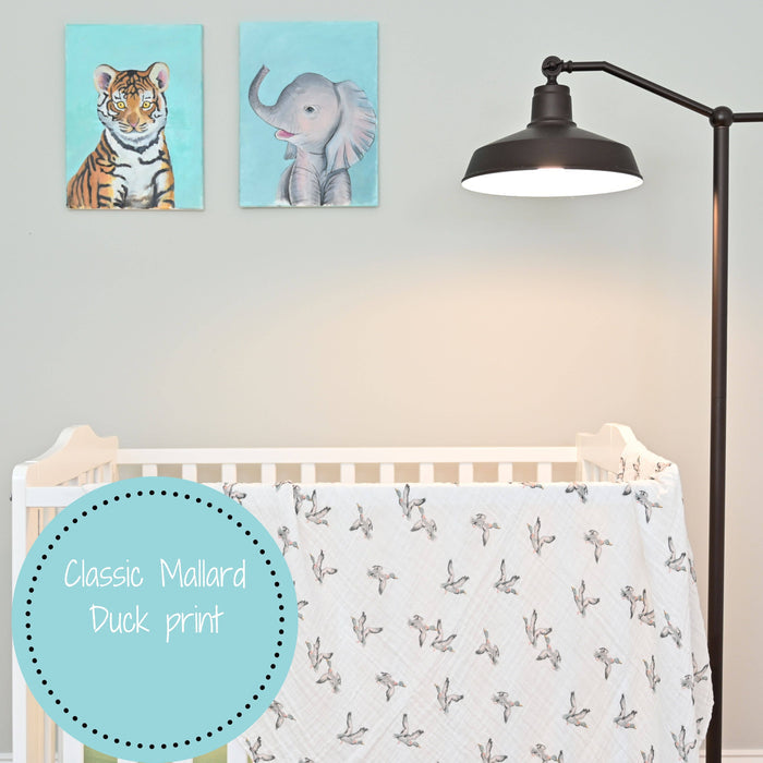 LollyBanks Baby Muslin Swaddle Blanket-Quackin’ Up