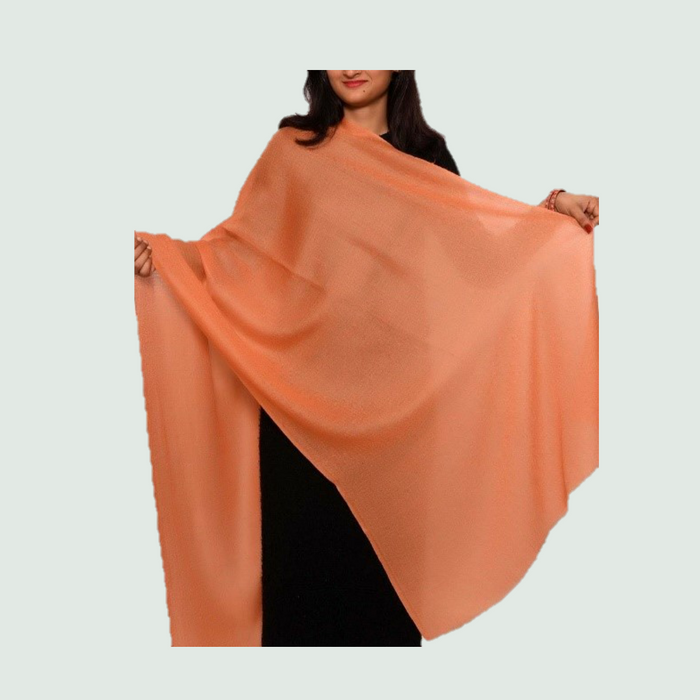 Orange Pashmina Stole | 100% Pure Cashmere - Mojopanda Organic Store