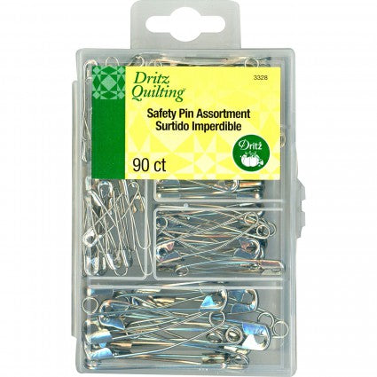 Safety Pins, Silver, Assorted Sizes & Quanities