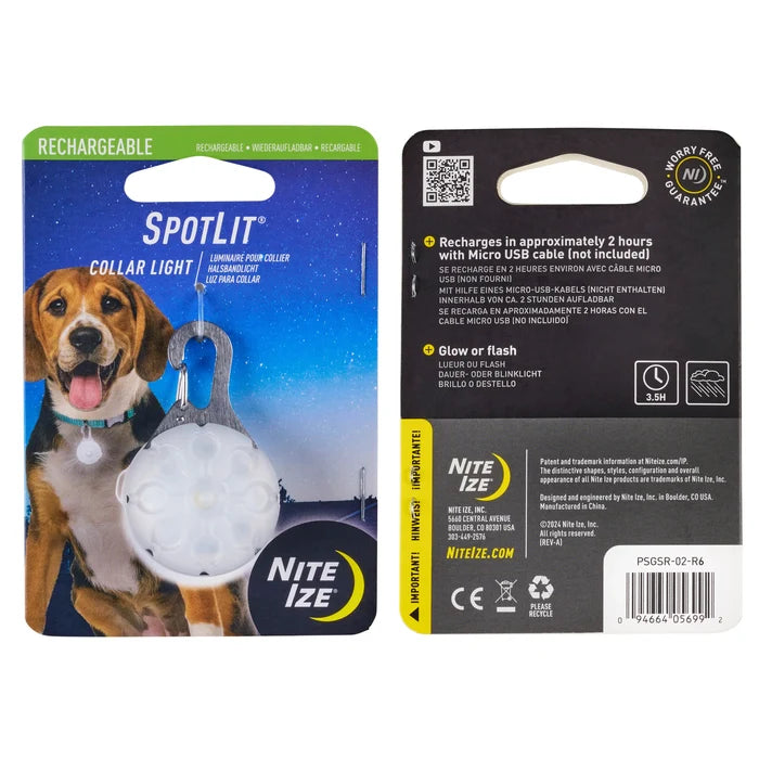SpotLit Rechargeable Dog Collar Light