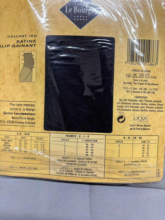 Voilance Satine Slip Gainant Black Noir Tights Size Small