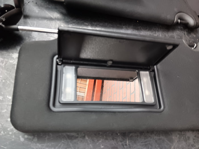 14-23 Dodge Charger LH and RH Black Extendable Sun Visor Set w/ Lights & Mirror