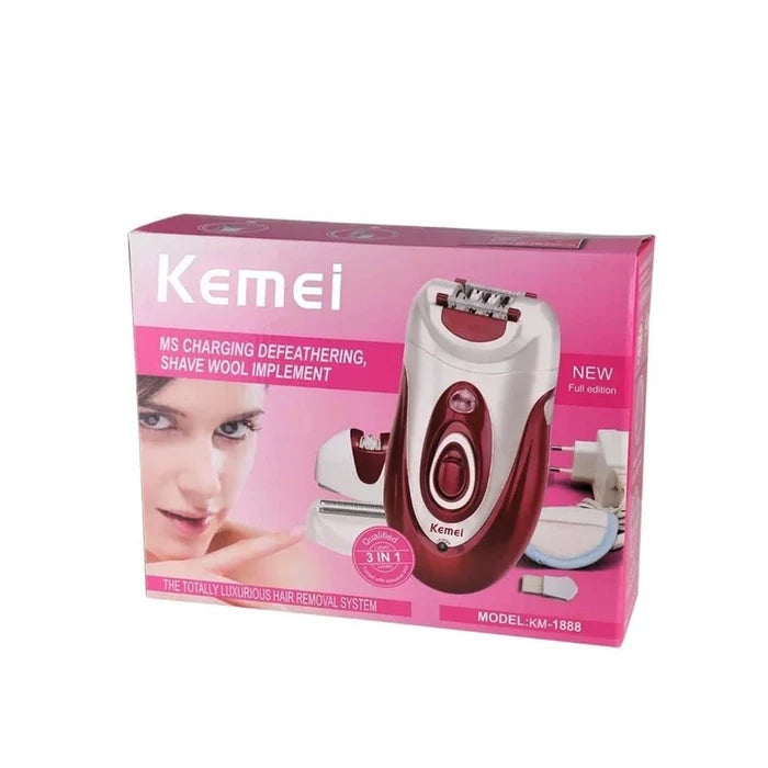 كيمي ماكينة حريمي 3×1 لازالة الشعر - Kemei 3-in-1 Women's Hair Removal Device