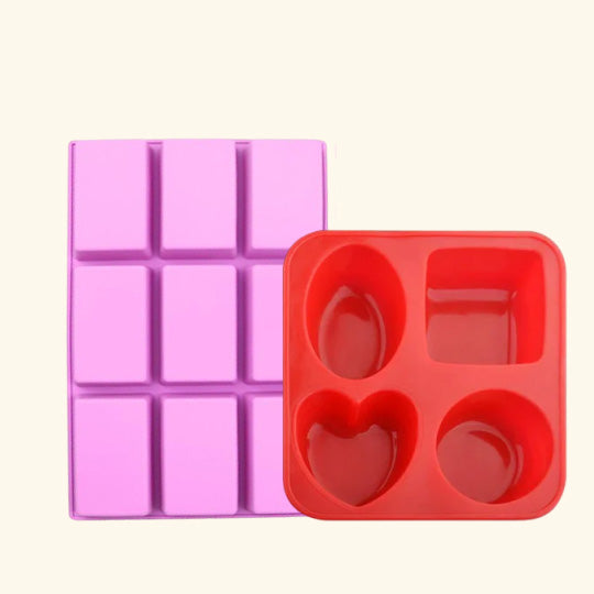 9 Cavity Rectangle Shape + 4 Cavity Soap Mold