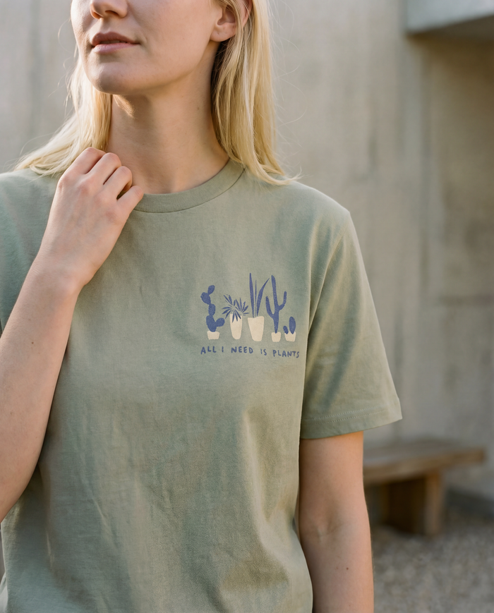 All I Need Is Plants Graphic T-Shirt – Stone