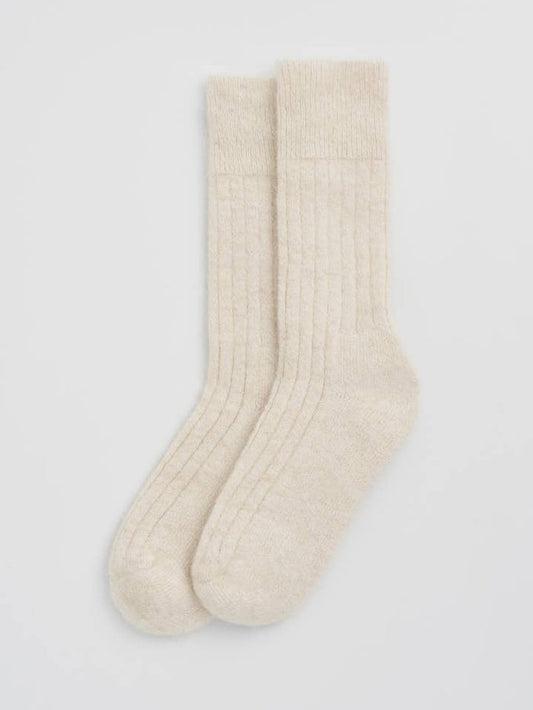 Alpaca Ultra Soft Ribbed Bed Socks - Bascora