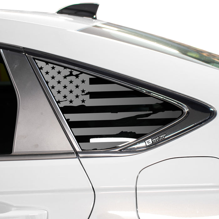 Quarter Window American Flag Vinyl Decal Stickers Fits Honda Accord Sedan 2023 - Bogar Tech Designs