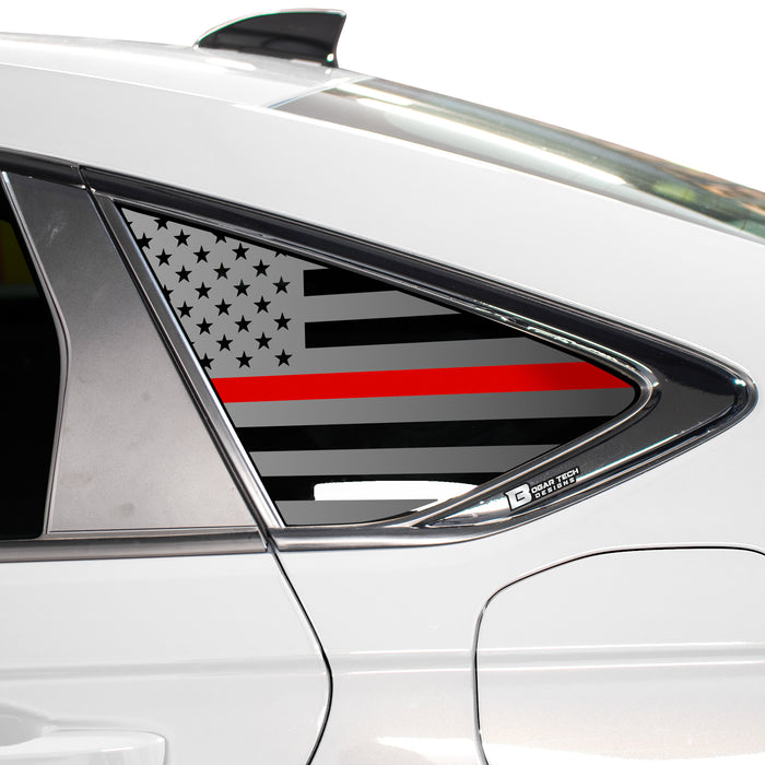 Quarter Window American Flag Vinyl Decal Stickers Fits Honda Accord Sedan 2023 - Bogar Tech Designs