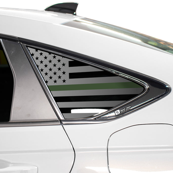 Quarter Window American Flag Vinyl Decal Stickers Fits Honda Accord Sedan 2023 - Bogar Tech Designs