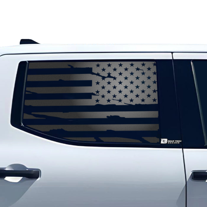 American Flag Rear Side Window Vinyl Decal Stickers Fits Toyota Tundra 2022 - 2025 - Bogar Tech Designs
