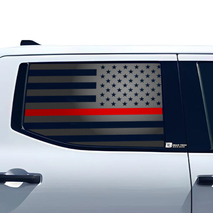 American Flag Rear Side Window Vinyl Decal Stickers Fits Toyota Tundra 2022 - 2025 - Bogar Tech Designs