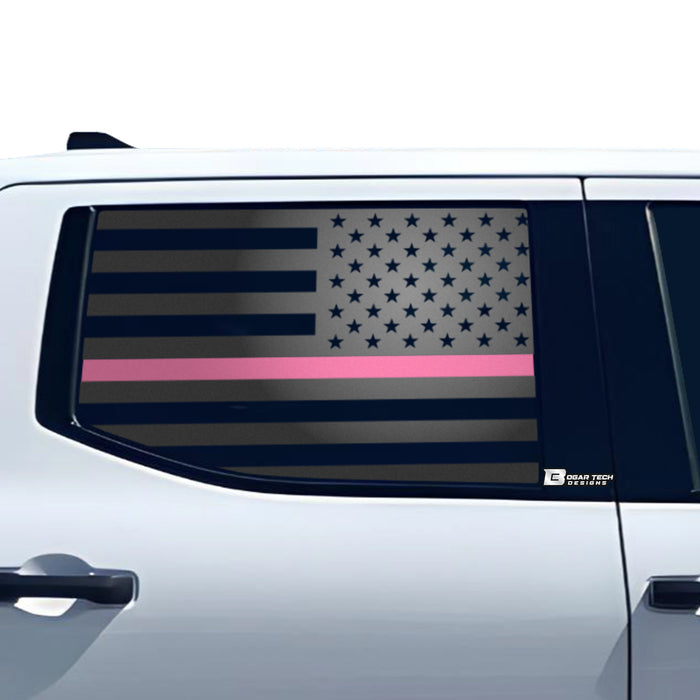 American Flag Rear Side Window Vinyl Decal Stickers Fits Toyota Tundra 2022 - 2025 - Bogar Tech Designs