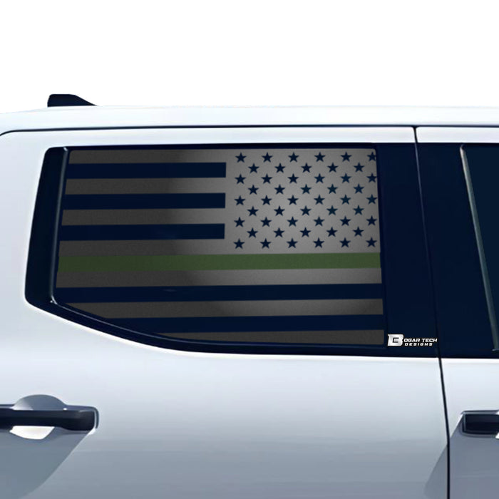 American Flag Rear Side Window Vinyl Decal Stickers Fits Toyota Tundra 2022 - 2025 - Bogar Tech Designs