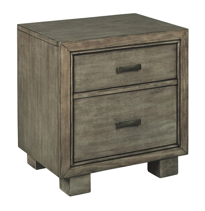 Arnett B552-92 Gray Two Drawer Night Stand