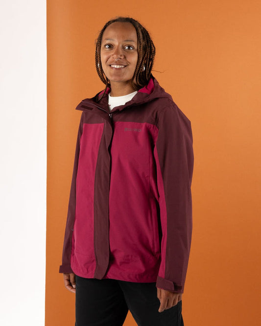 Aubrey Colourblock Womens in Waterproof Jacket - Dark Pink