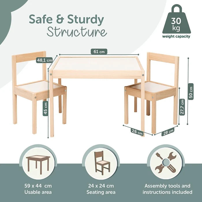 baby toys Montessori Wooden Table & Chair Set - baby toys - ebebek