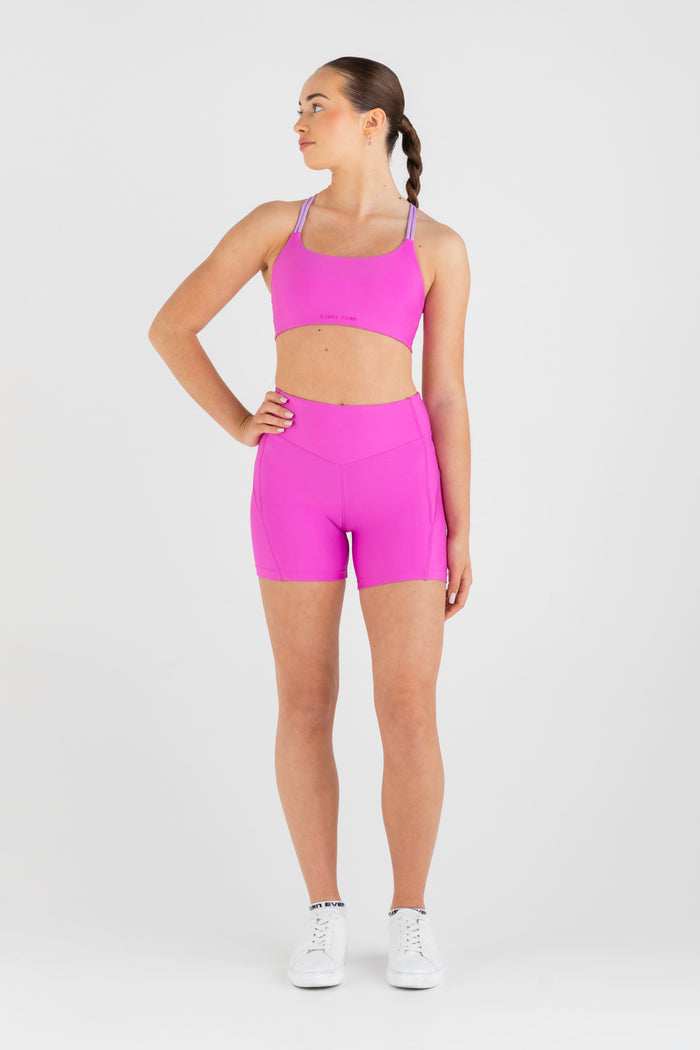 Balanced Bodi Workout Short in Za Za Pink - Front View