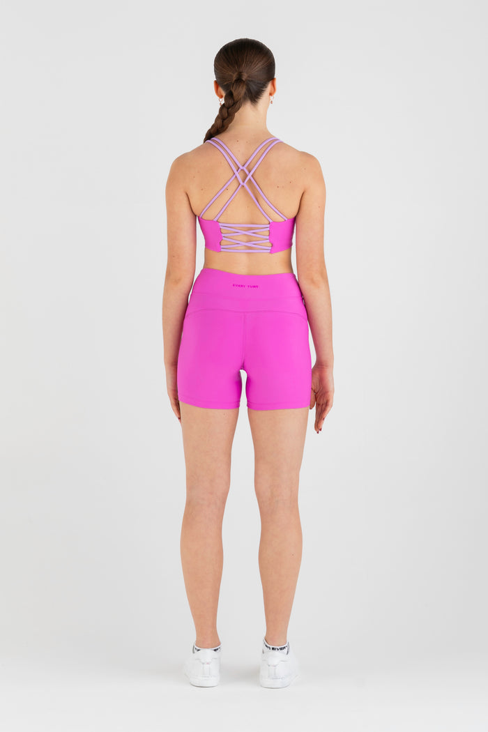 Balanced Bodi Workout Short in Za Za Pink - Back View