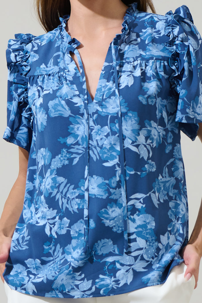 Bary Floral Danielle Ruffle Blouse