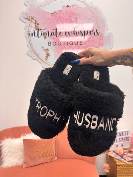 BEL AIR SLIPPERS - Trophy Husband (Black) - Intimate Whispers