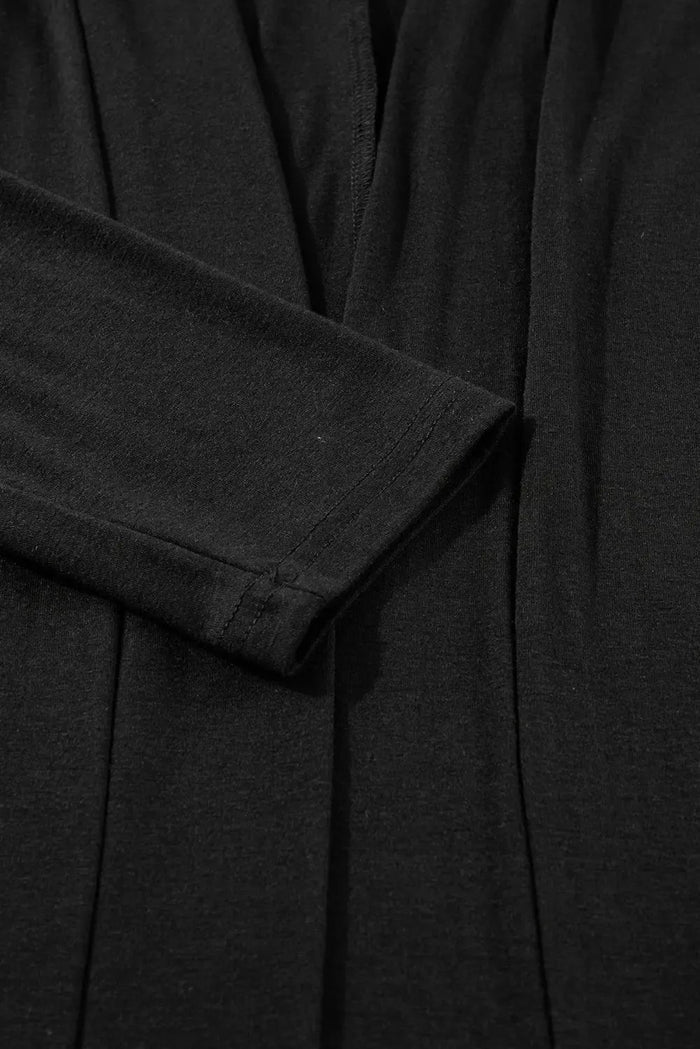 Shop Black Split Long Cardigan and Skinny Pants Lounge Set at eAura