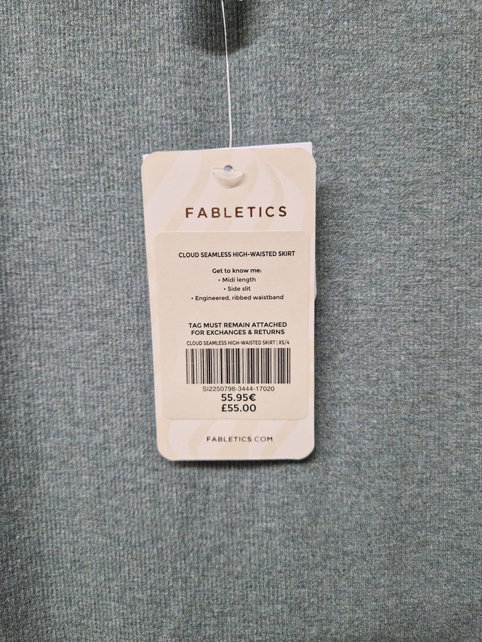 BNWT Fabletics (XS) Cloud Seamless High-Waisted Skirt Green UK 6 8 EU 34 36 - RRP £55