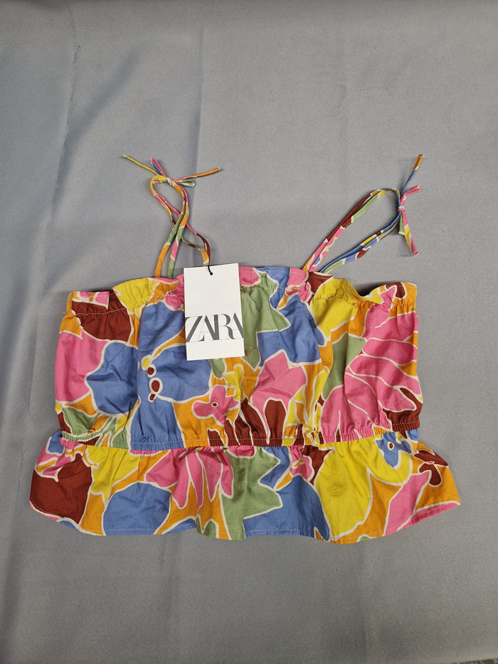BNWT Zara Bright Floral Shorts & Top Co-Ord Age 11 - 12 Year Old Girls Suit Set