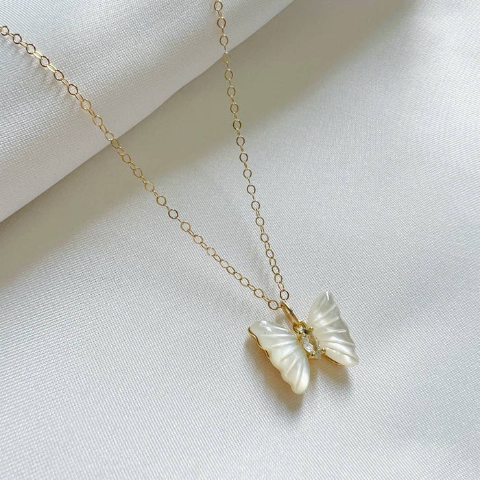 Brynn Butterfly Mother of Pearl Necklace