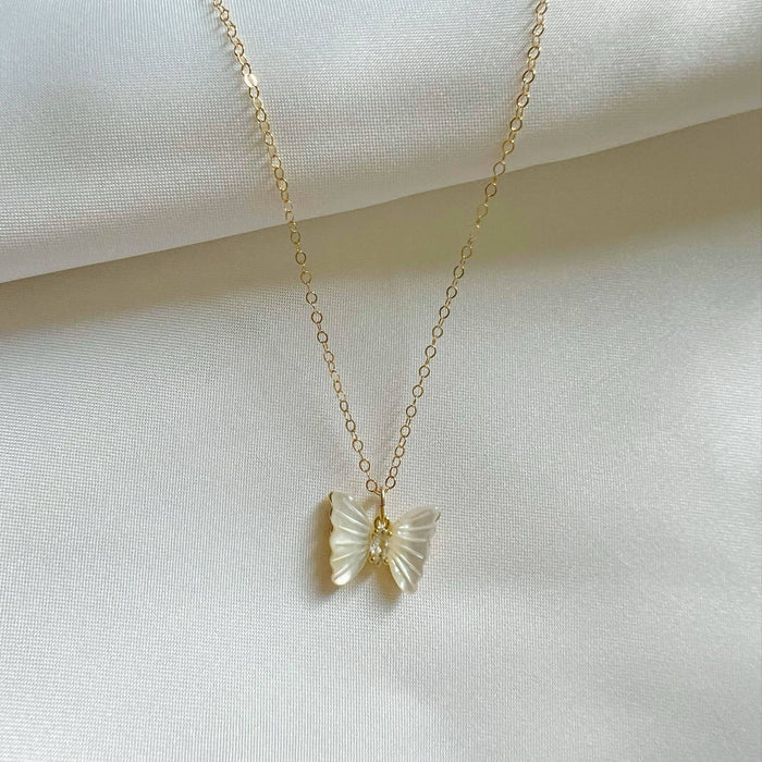 Brynn Butterfly Mother of Pearl Necklace