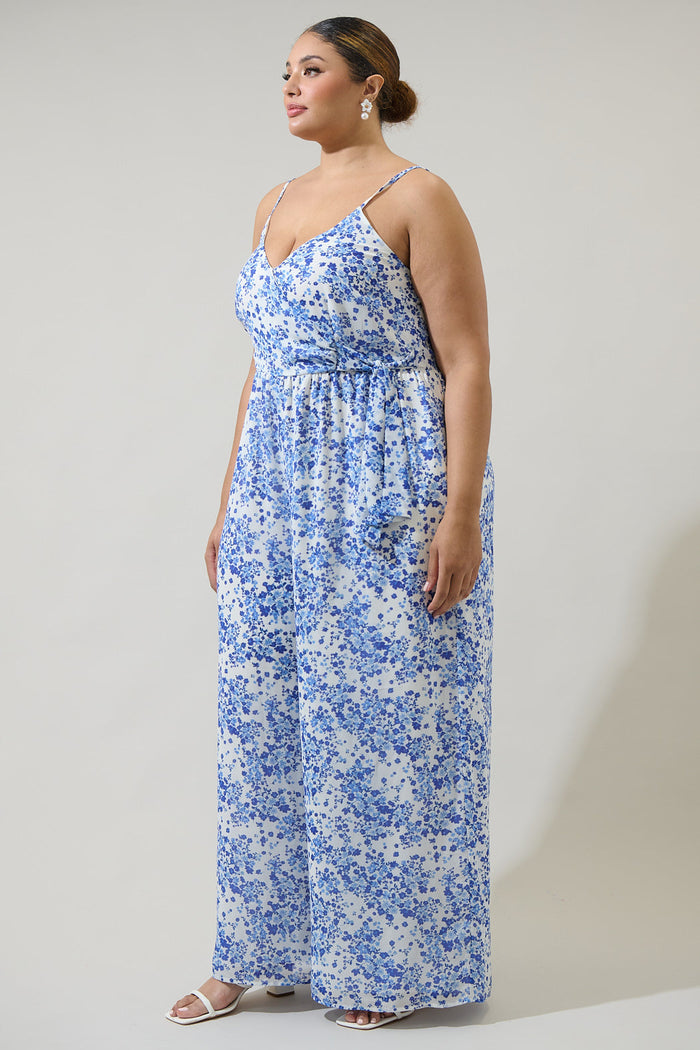 Camellia Floral Vicky Wide Leg Jumpsuit Curve