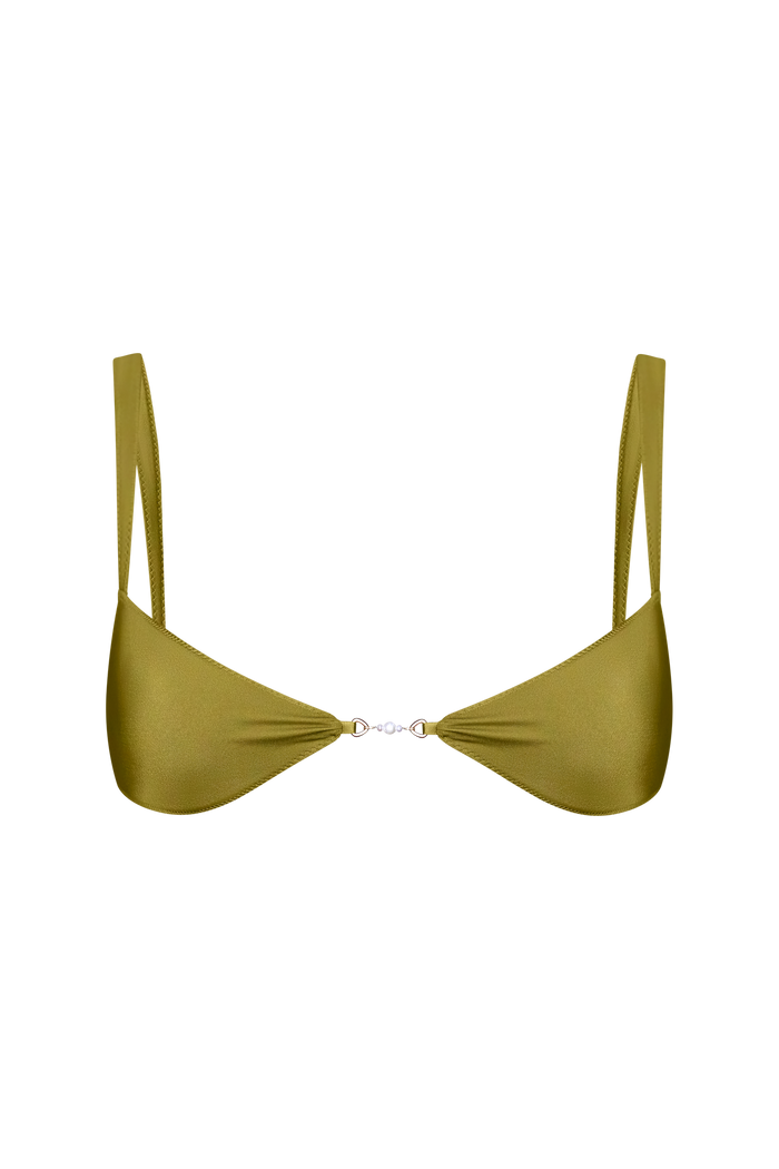 CARLA Bikini Top in Chartreuse Green
