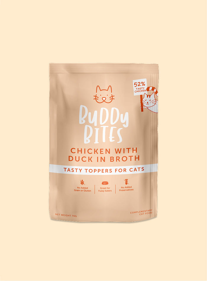 Cat Food Topper (Pouch) - Chicken with Duck in Broth 70g