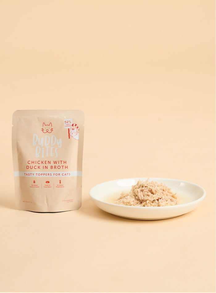 Cat Food Topper (Pouch) - Chicken with Duck in Broth 70g