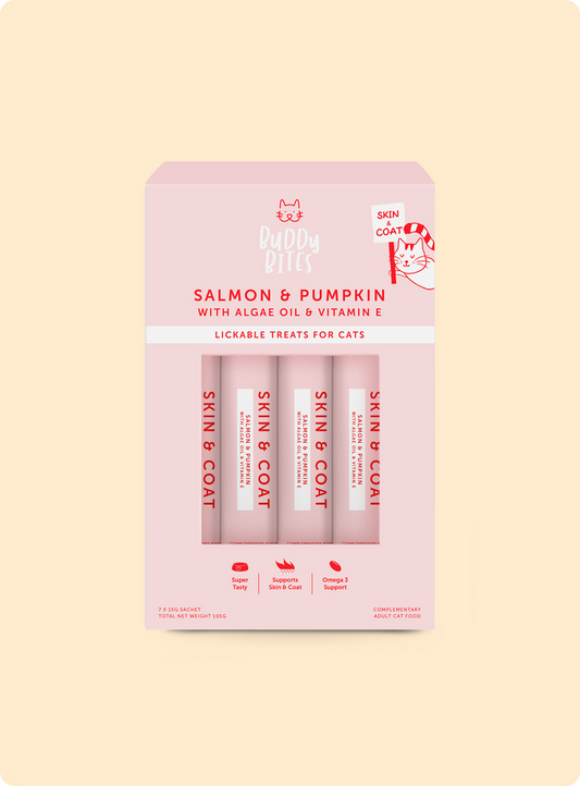 Cat Lickable Treats - Skin & Coat - Salmon with Pumpkin 15gx7