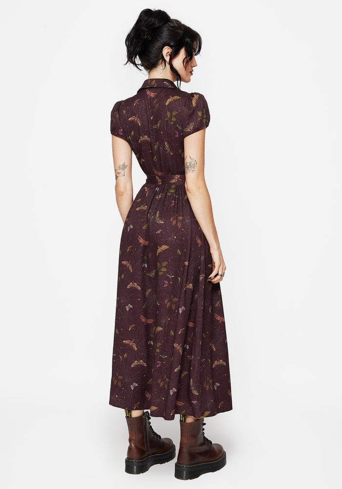 Celia Moth Printed Midaxi Shirt Dress