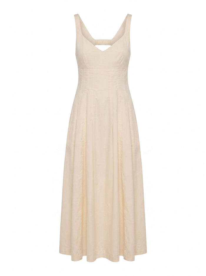Chessy Seamed Cotton Midi Dress Forever New