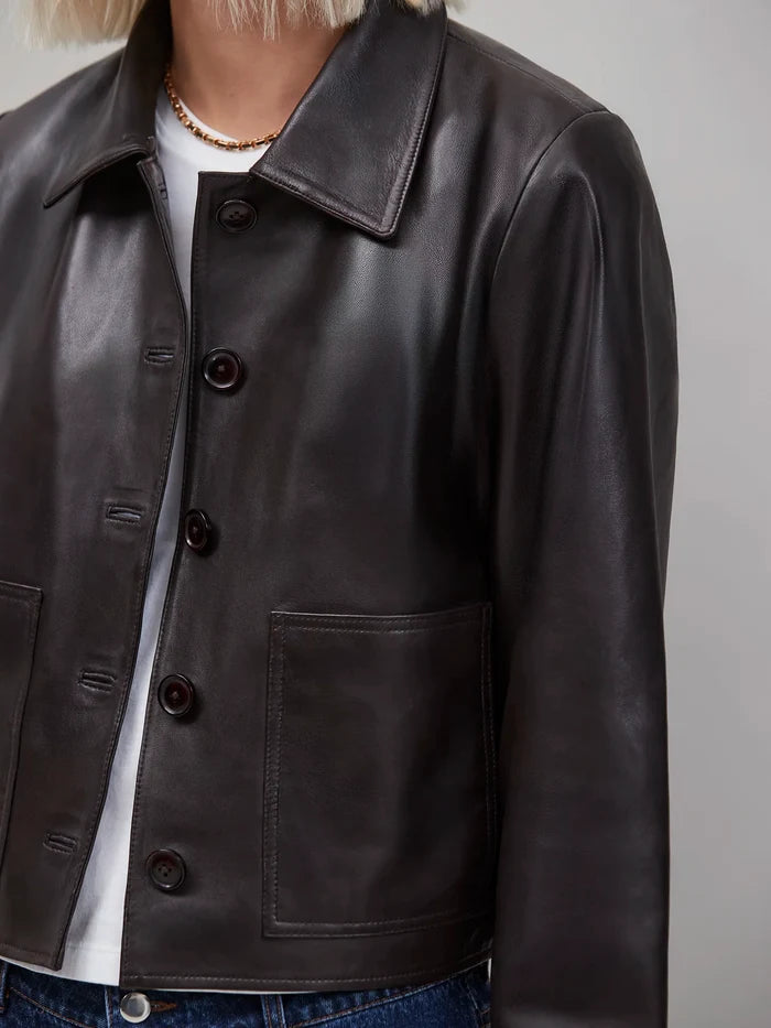 Chocolate Brown Leather Jacket