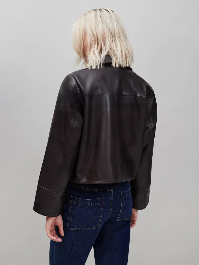 Chocolate Brown Leather Jacket