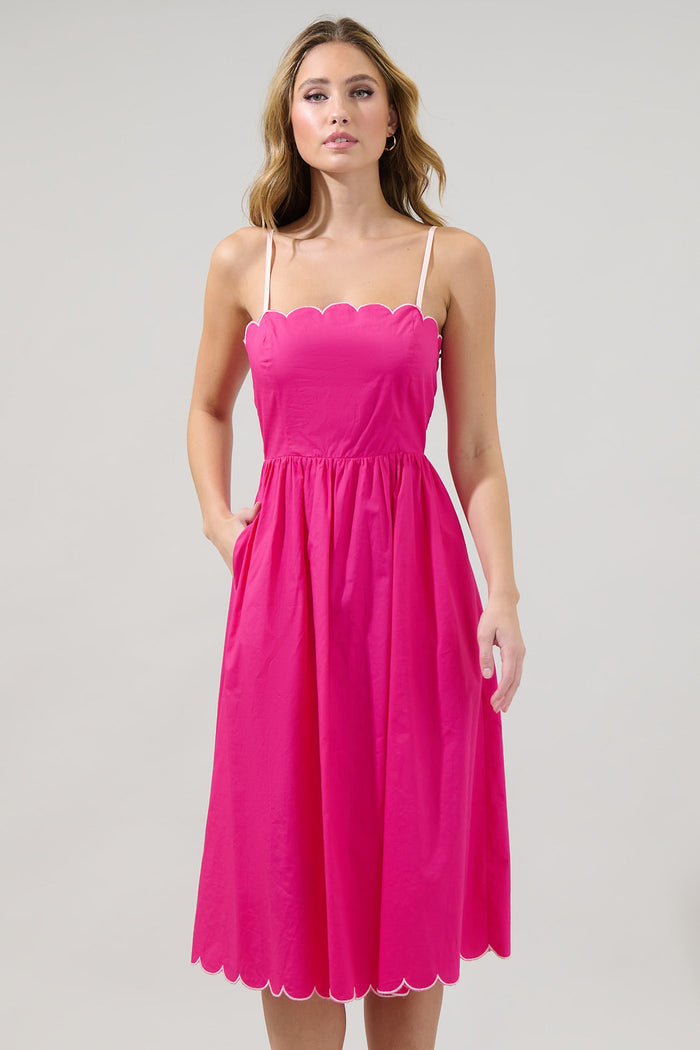 Christy Scalloped Midi Dress