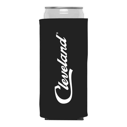 Cleveland Script Skinny Can Cooler