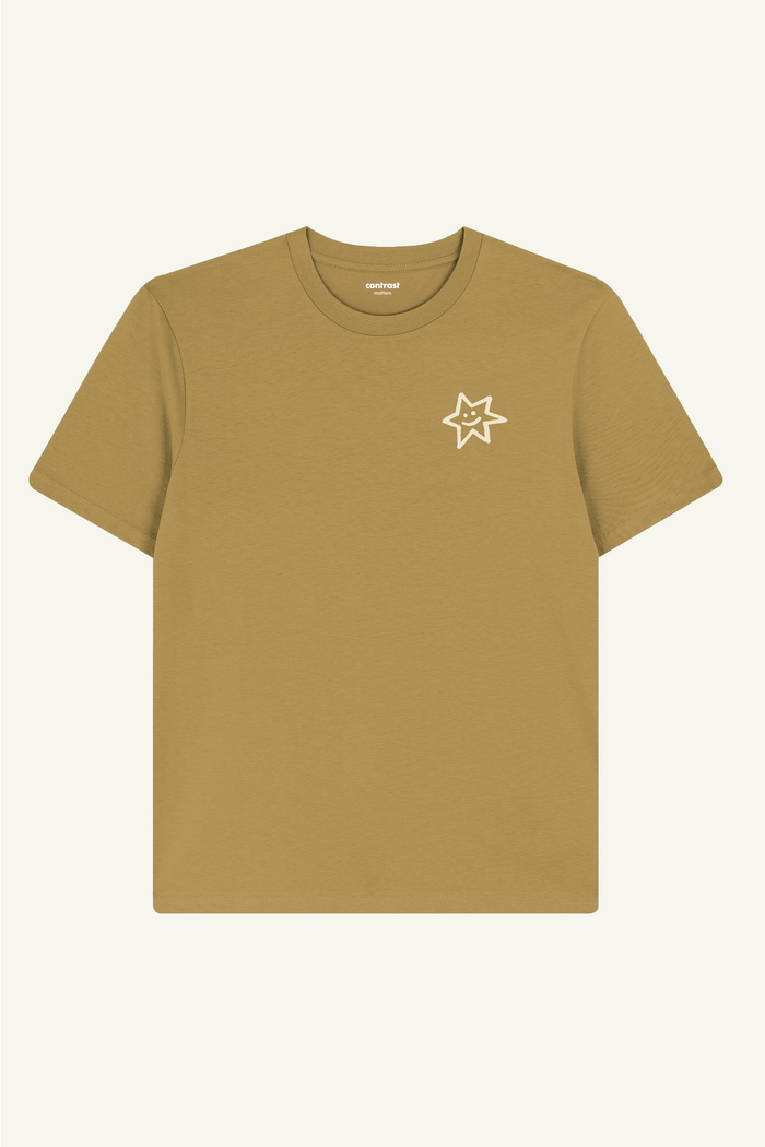 Contrast Star Graphic T-Shirt – Olive